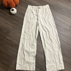 Anthropologie Maeve Beige Wide-Leg Pants